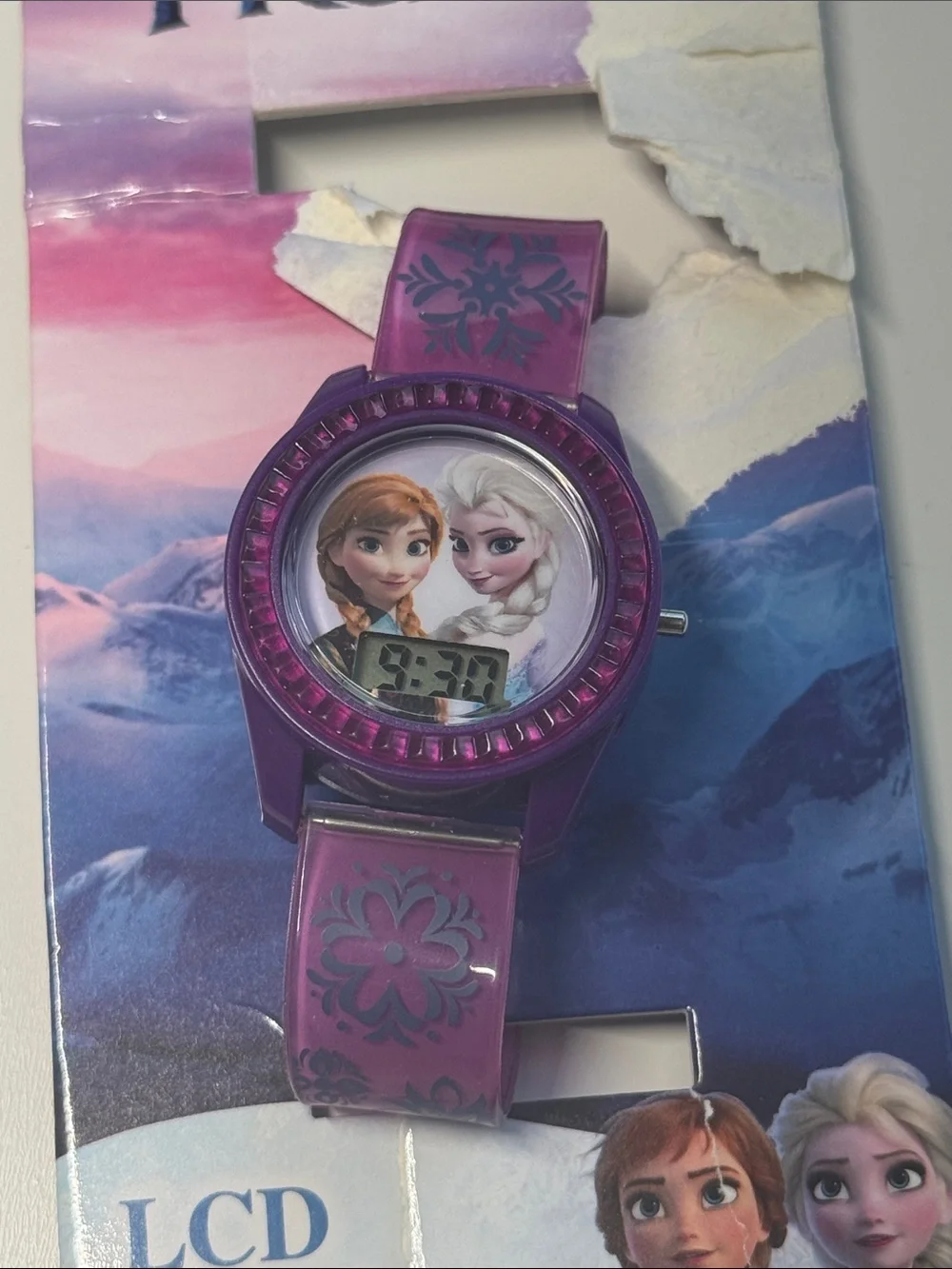 Disney Frozen Purple Kids Digital LCD Watch with Anna & Elsa